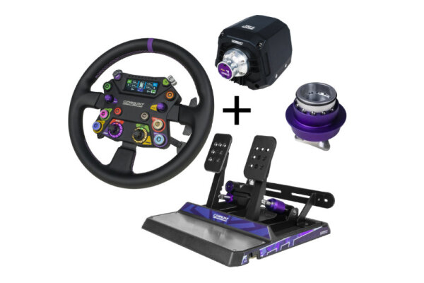 Conspit ARES APEX Wheelbase + 310 APEX-Lenkrad + CPP APEX2 Pedalset - Bundle